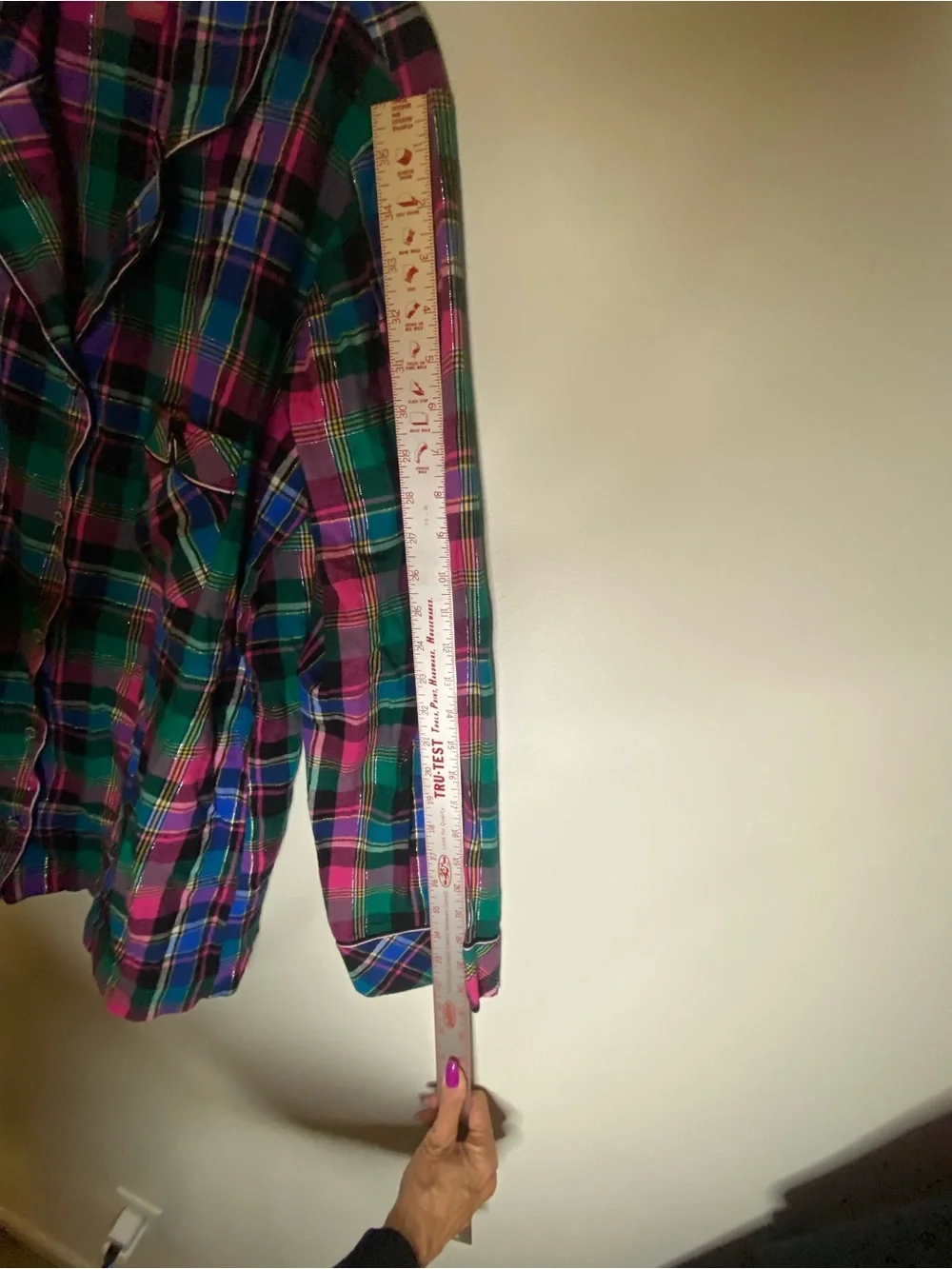 Victoria's Secret Plaid Button-Up PJ Jacket in Vibrant Pink, Green & Blue
